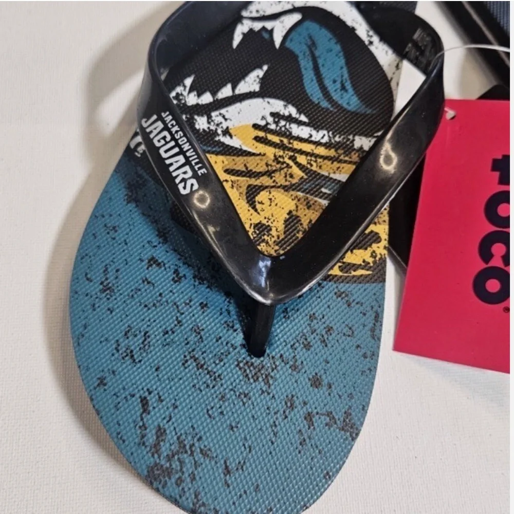 Jacksonville Jaguars Sandals Flip Flops‎ Shoes Mens Medium NFL Football FOCO